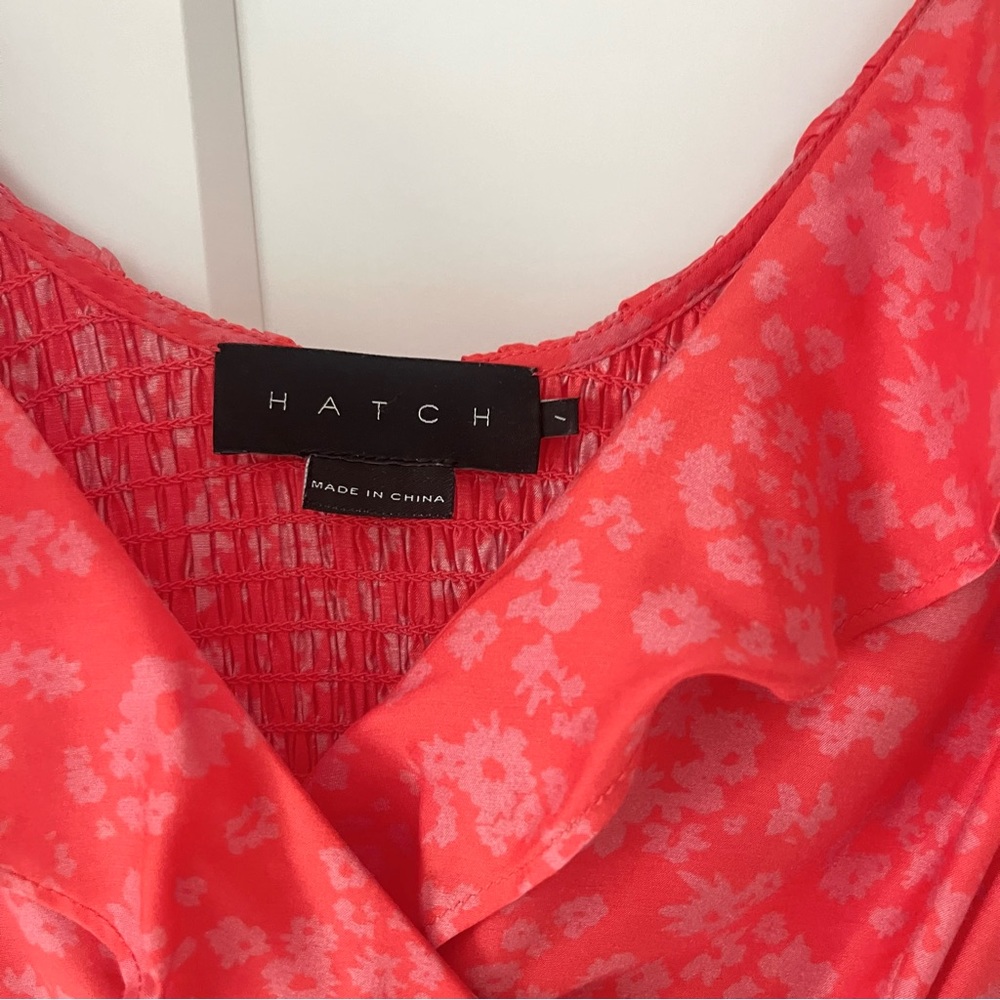 Hatch floral maternity dress red/pink v-neck size 1 (2-4 pre-pregnancy) - Picture 3 of 6
